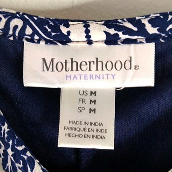Motherhood Maternity - Navy/White Midi Length Dress - Size M - Picture 4 of 6